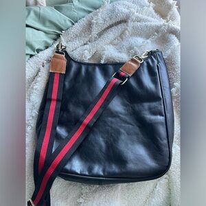 Panache real black leather bag